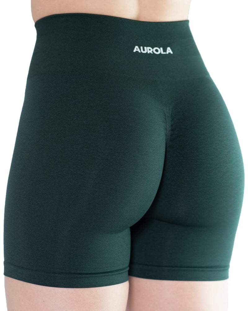 AUROLA Intensify Workout Shorts for Women Seamless Scrunch Short Gym Yoga Running Sport Active Exercise Fitness Shorts(S,Ponderosa Green) - Image 4