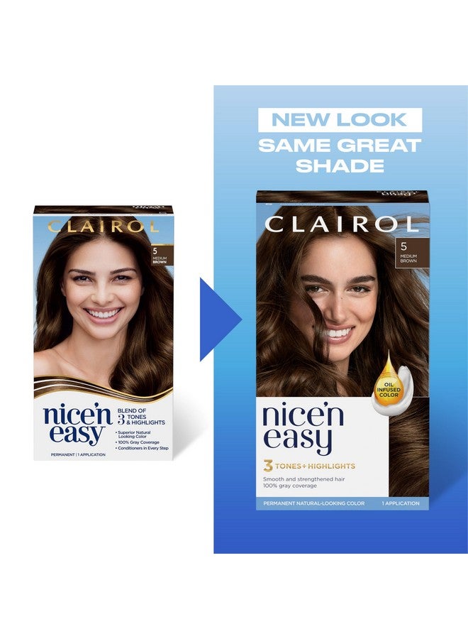 CLAIROL صبغة شعر دائمة من Nice'N Easy، لون بني موكا فاتح، 6 وات، عبوة من قطعة واحدة - Image 2