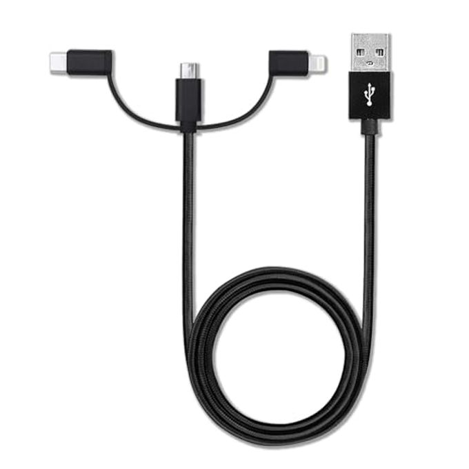 BoxWave Cable Compatible With Jbl Tune 230Nc Tws Allcharge 3-In-1 Cable Jet Black - Image 5