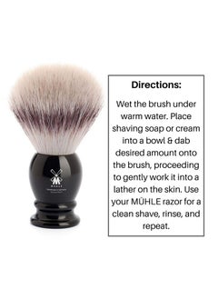 Muhle Classic Black Large Silvertip Fiber Shaving Brush - Synthetic Luxury Shave Brush For Men, Rich Lather  - Image 5
