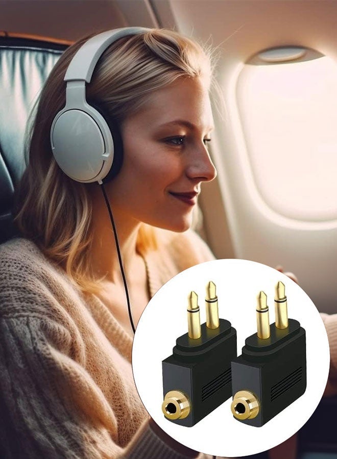 Tersely [3 Pack] Airplane Headphone Audio Adapter, for Audio Jack to Plug Air Plane Flight Connector Dual Socket Earphone Dual 3.5mm Male to 3.5mm Female, Headset Adaptor Fits Bose Beats - Image 5
