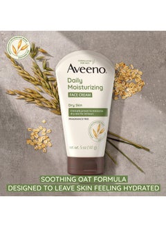 Aveeno Aveeno Daily Moisturizing Face Cream with Prebiotic Oat for Sensitive Skin, Lightweight Hydrating Face Moisturizer for Dry Skin, Paraben-Free, Fragrance-Free, Dye-Free, 5 FL OZ  - Image 3