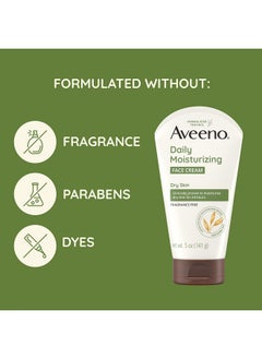 Aveeno Aveeno Daily Moisturizing Face Cream with Prebiotic Oat for Sensitive Skin, Lightweight Hydrating Face Moisturizer for Dry Skin, Paraben-Free, Fragrance-Free, Dye-Free, 5 FL OZ  - Image 5
