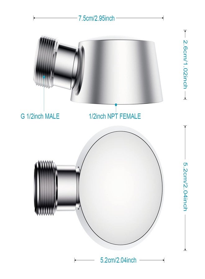 Lavatrum Solid Brass Round Wall Supply Elbow, Check Valve Included - Polished Chrome - Image 4