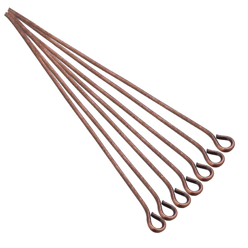 100pcs Electroplated Pendant Bail Needles Bronze Red 