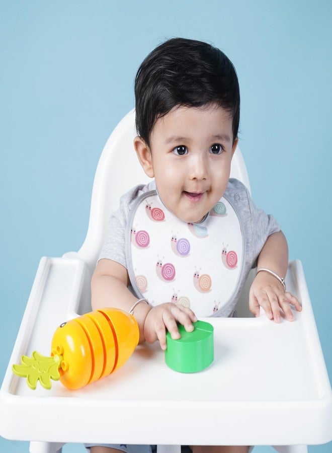 Happy Matty مجموعة مرايل رضاعة الأطفال من هابي ماتي، سريعة الجفاف وقابلة للغسل، مكونة من 5 قطع، متعددة الألوان، من عمر 0 إلى 3 سنوات، مقاس صغير (19 سم × 16 سم). - Image 4