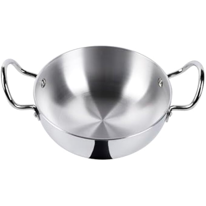 Kitchenmark 3Pc Aluminum Woks Deep Kadai Set 17Cm 19Cm 21Cm  Mirror Polished - Image 2