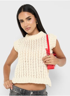 Ginger Knitted Crochet Vest  - Image 1
