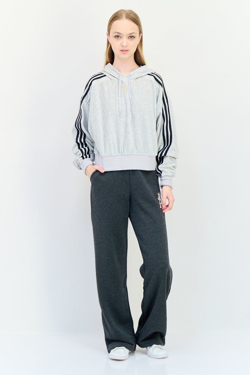 adidas Originals Women Sportswear Fit Long Sleeve Outdoor Hoodie, Grey  - Image 3