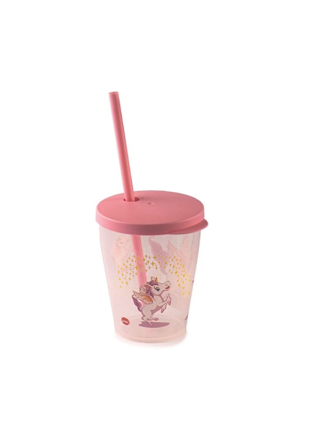 Snips Unicorn Tumbler with Straw and Lid Pink and Clear 385ml 000853 - Image 2