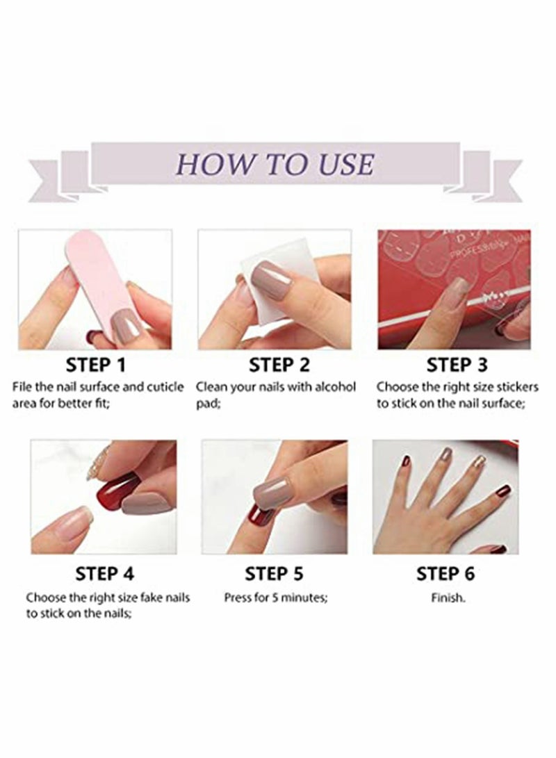 KASTWAVE Fake Nails, 24pcs Stiletto Press on Nail Gradient Black Fake  Shiny Full Cover Artificial    False for Women and Girls - Image 5