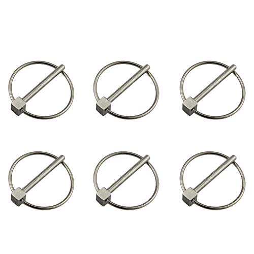NRC&XRC Stainless Steel 316 Lynch pins Linch Pin Dia 4.3mm(3/16in) x L 43mm(1-2/3in) with Ring 6pcs - Image 1
