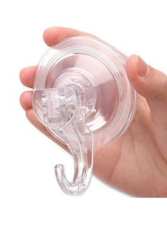Generic All-Purpose Vacuum Suction Cup Hooks, 2-Pack Transparent, Waterproof Strong Shower Hooks for Loofah on Bathroom Kitchen  - Image 1