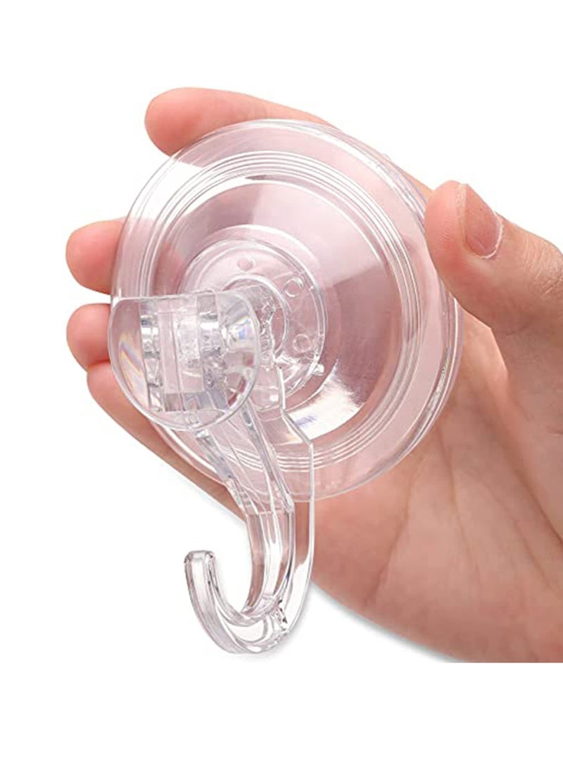 All-Purpose Vacuum Suction Cup Hooks, 2-Pack Transparent, Waterproof Strong Shower Hooks for Loofah on Bathroom Kitchen  - Image 1