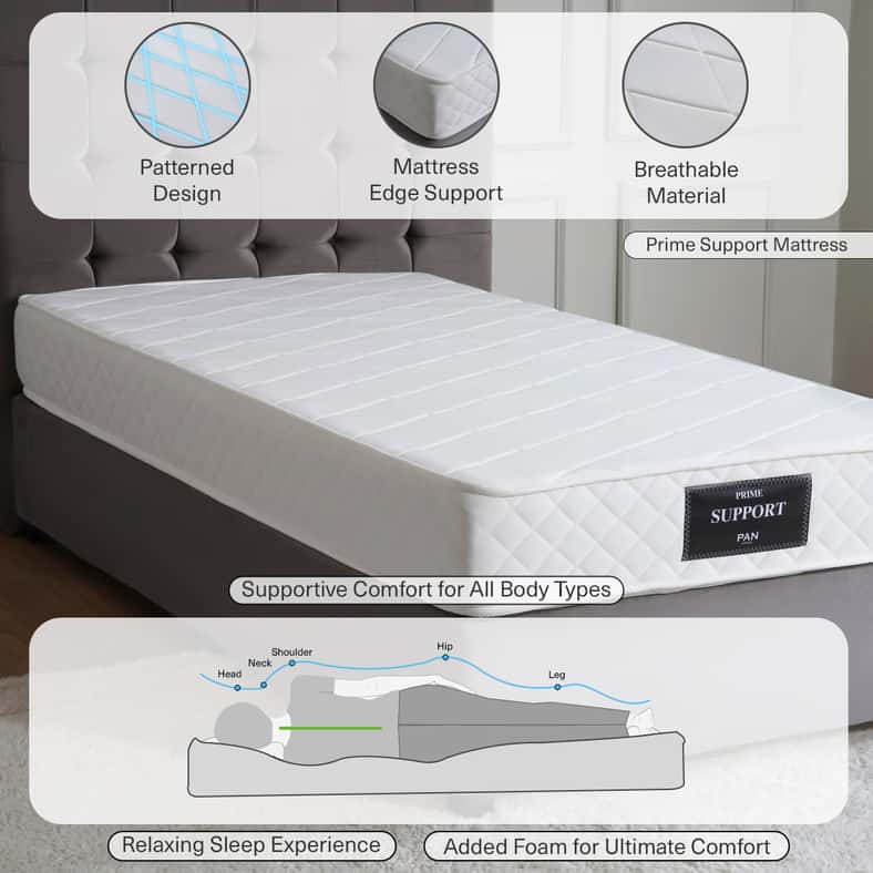 Pan Home مرتبة برايم سبورت فIRM قابلة للتدوير 20 سم 160X200 ~ بيضاء - Image 4