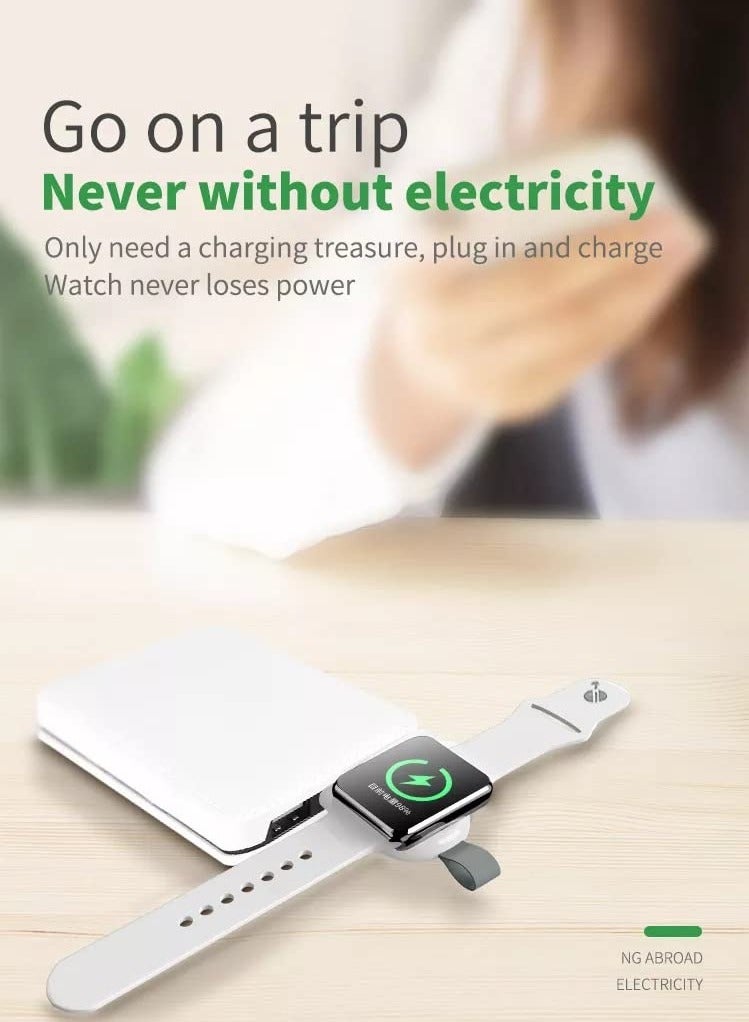 Mini Portable Magnetic Mobile Power Wireless Charger For Apple Watch white - Image 5