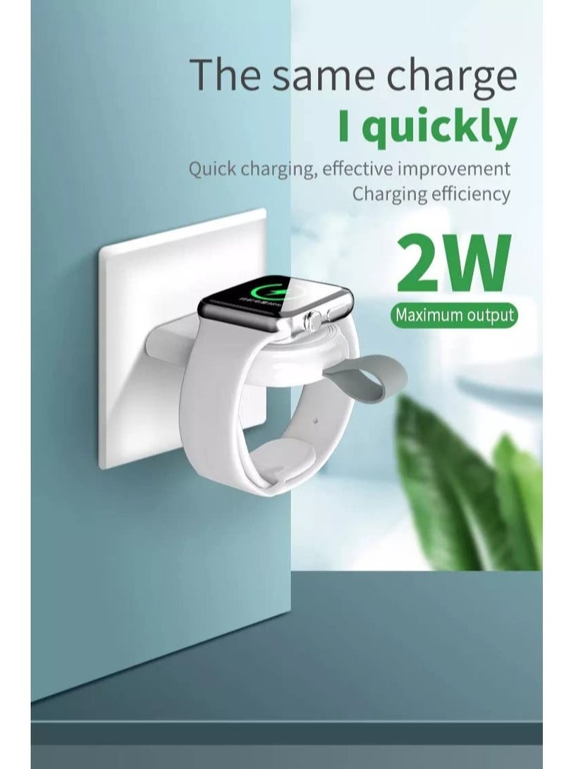 Mini Portable Magnetic Mobile Power Wireless Charger For Apple Watch white - Image 3