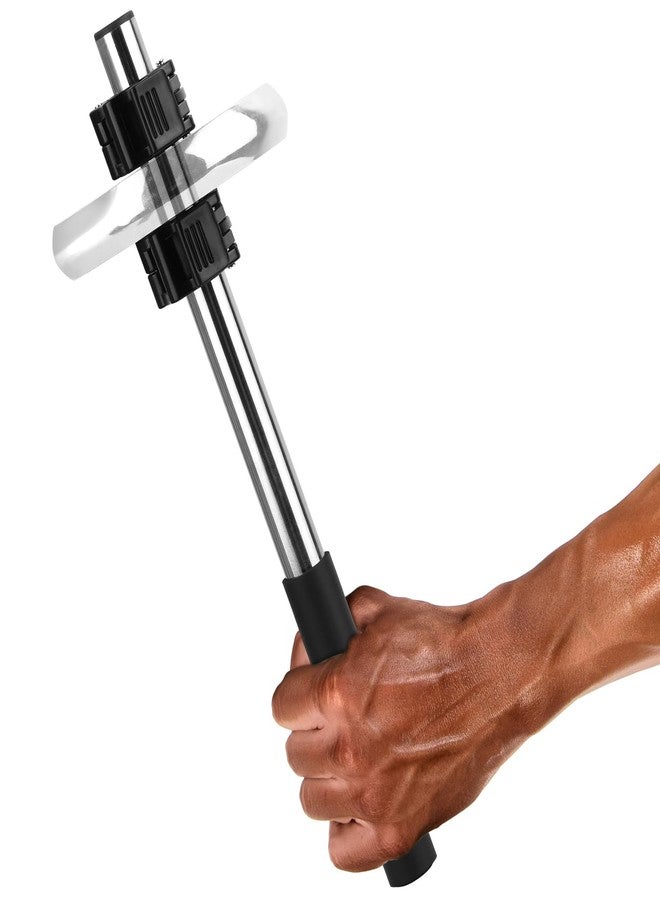 Zicolor Forearm Exerciser Wrist Strengthener Bar Adjustable Weight Small-Bore Dumbbell Plates Training Rod for Grip Strength, Arm Workouts, Non-Slip Handle Home Gym(Silver-Weights not Included) - Image 1