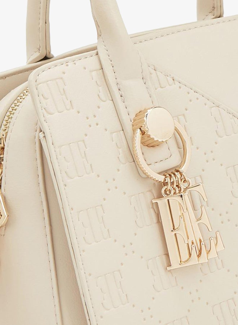 ELLE Textured Tote Bag With Zip Closure - Image 4