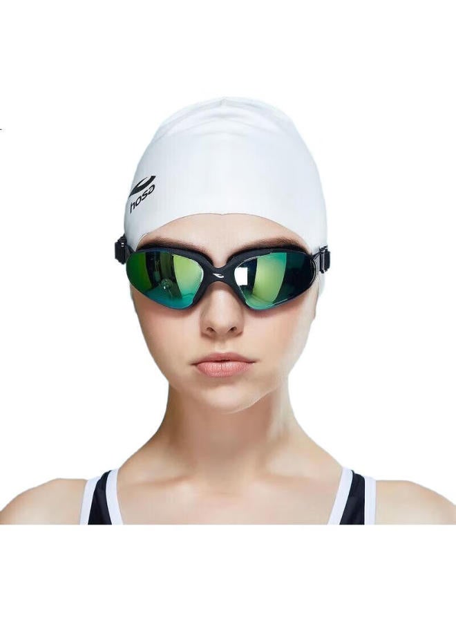Hosa Swimming Goggles, Professional High-Definition Waterproof Anti-Fog Large Frame Coated Swimming Glasses, Unisex Comfortable Swim Goggles, Color Black - Image 2