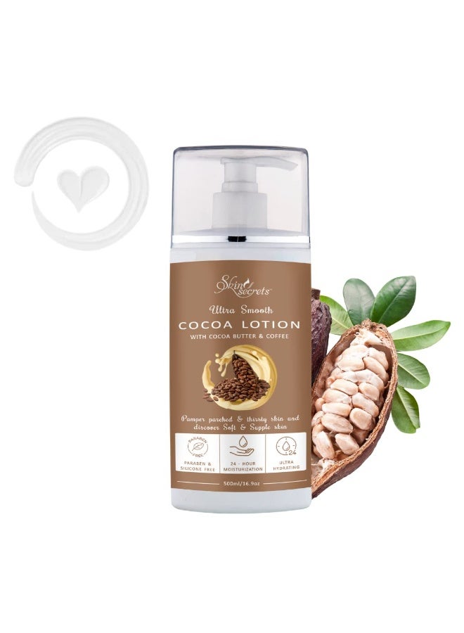 Skin Secrets Cocoa Lotion with Cocoa Butter Cream Extracted from Rich Cocoa Beans for Moisturized & Nourished Skin| Paraben & Silicone Free (500ml) - Image 1