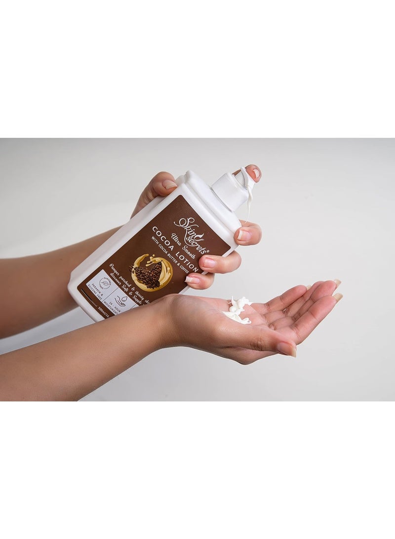 Skin Secrets Cocoa Lotion with Cocoa Butter Cream Extracted from Rich Cocoa Beans for Moisturized & Nourished Skin| Paraben & Silicone Free (500ml) - Image 3