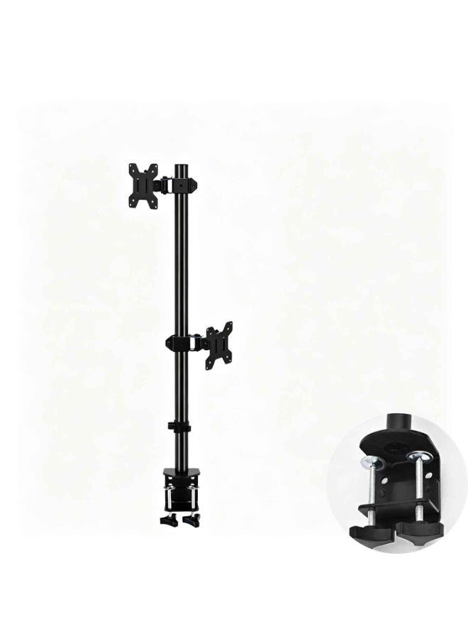 Dual Monitor Desk Mount,for Two Screens up to 32 inch Extra,With Swivel,Tilt,Height Adjustable,Heavy Duty Fully Adjustable Stand Vertical Array,Black,Holds Up to 22 lbs,VESA 75x75/100x100mm - Image 1