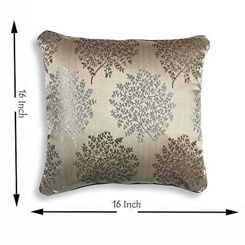 IM FAB® Jacquard Jupiter Tree Brown Cushion Cover Set of 5 Pcs(16x16 inchs or 40x40 cm) - Image 4