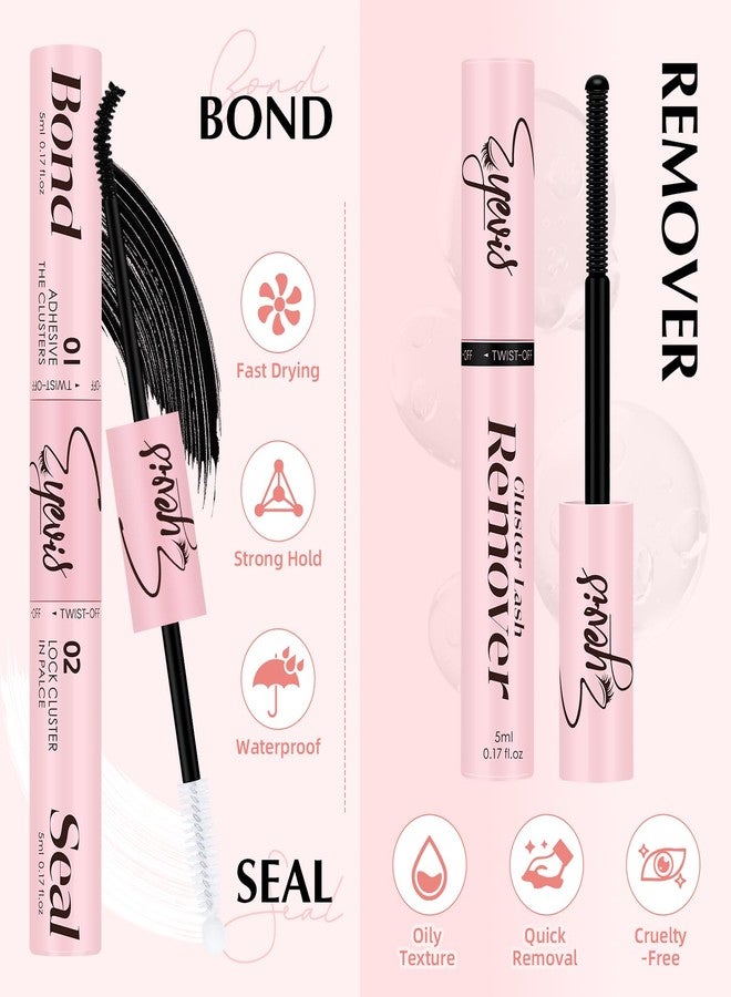 EYEVIS Lash Extension Kit 300PCS Lash Clusters Kit D Curl Eyelash Cluster 8-16mm 30D 40D 50D Individual Lashes Kit with Lash Bond and Seal Lash Tweezers（30D+40D+50D-D Kit, 8-16MIX） - Image 4