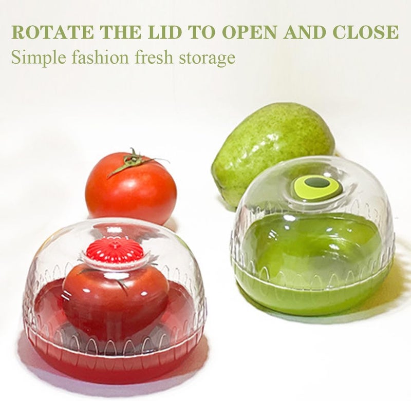 Luckam Fruit and Vegetable Storage Containers with Lids, Reusable Plastic Crisper Box for Refrigerator, Avocado and Onion Saver, Ideal for Keeping Fresh, 2 Pack - Image 4