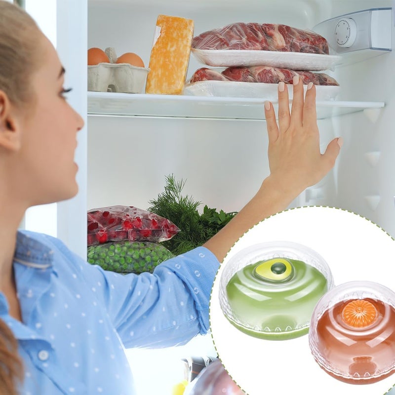 Luckam Fruit and Vegetable Storage Containers with Lids, Reusable Plastic Crisper Box for Refrigerator, Avocado and Onion Saver, Ideal for Keeping Fresh, 2 Pack - Image 3