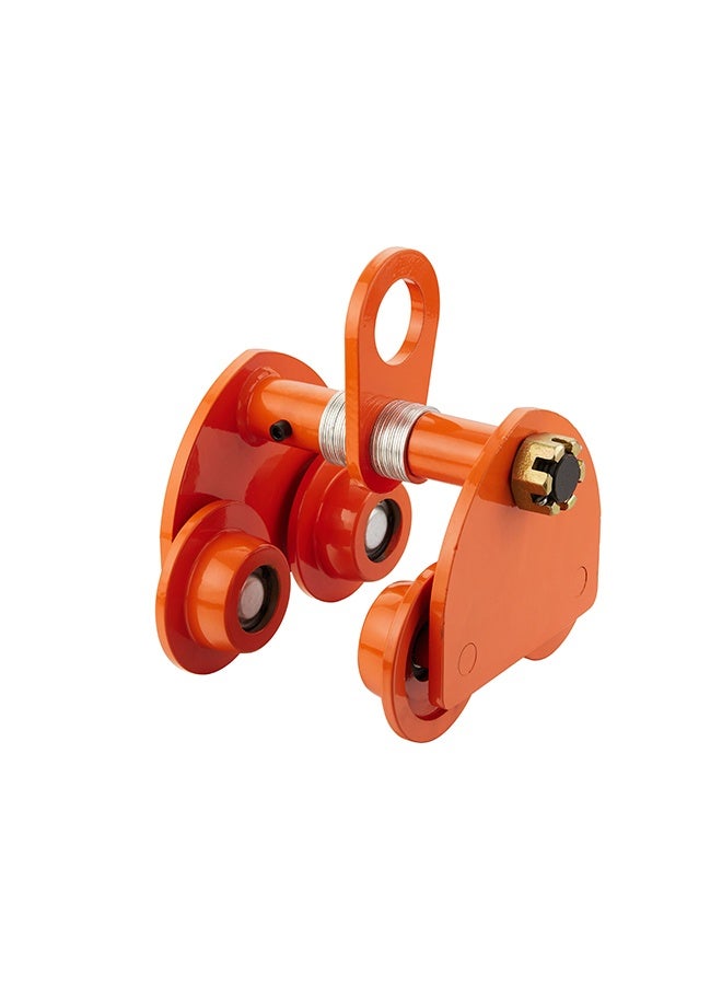 LAWAZIM Push Beam Trolley 11000lbs/5Ton - Manual Adjustable Trolley with Dual Wheels, Adjustable Flange Width, for Straight & Curved I-Beam Hoist Use for Workshop, Garage & Warehouse Lifting, Orange - Image 2