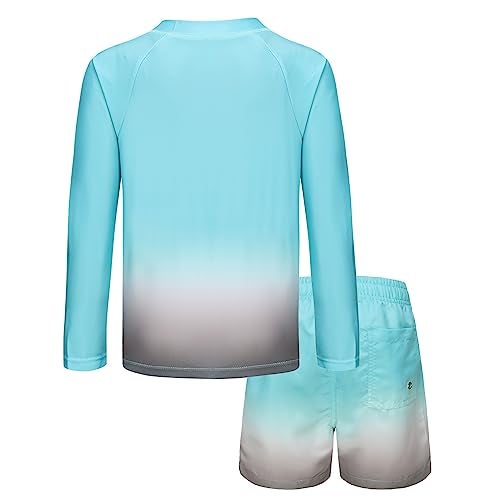 HowJoJo Boys Rash Guard Set Long Sleeve Swim Set Two Piece Swimsuits Swim Trunks and Swim Shirt Sets 5T - Image 2