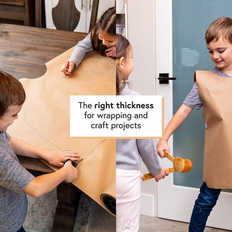 MM WILL CARE - WE WILL CARE YOUR PRODUCTS Kraft Paper Roll 34 Inch X 10 Meter (Golden Sade), Pack of 1 - Image 2