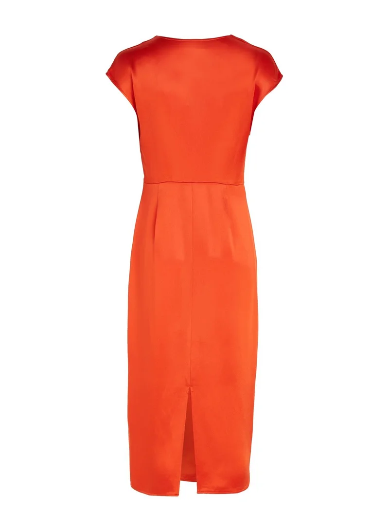 CALVIN KLEIN Satin Knot Midi Dress