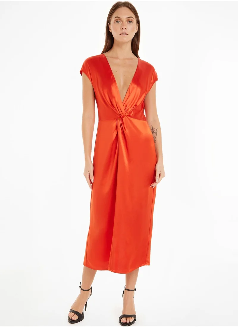 CALVIN KLEIN Front Twisted Dress