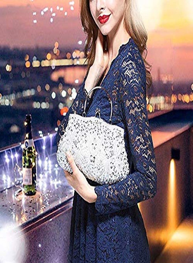EROUGE حقيبة يد كبيرة بتصميم زهور مطرزة بالخرز والترتر من إيروج - Image 2