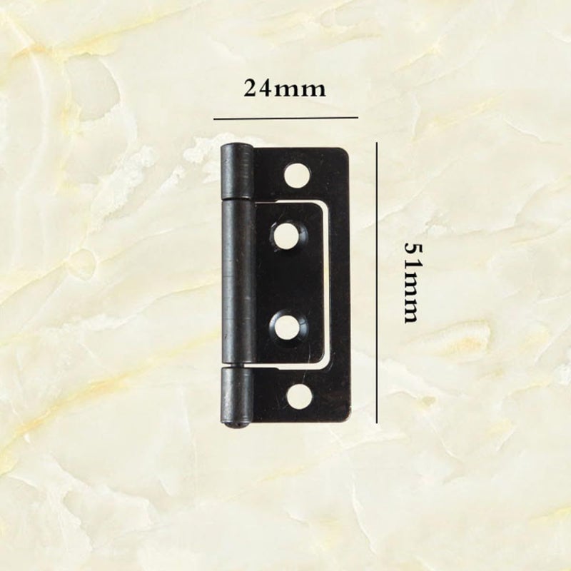 Lurrose Heavy Duty Flat Sub Door Hinge Mute Iron Cabinet Hardware 6pcs Set - Image 3