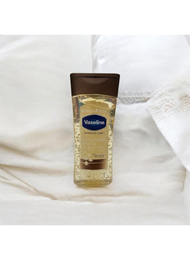 Vaseline Intensive Care Cocoa Radiant Body Oil 200ml | With Pure Cocoa Butter | Deep Moisturizing Body Gel Oil | Radiant Glow
