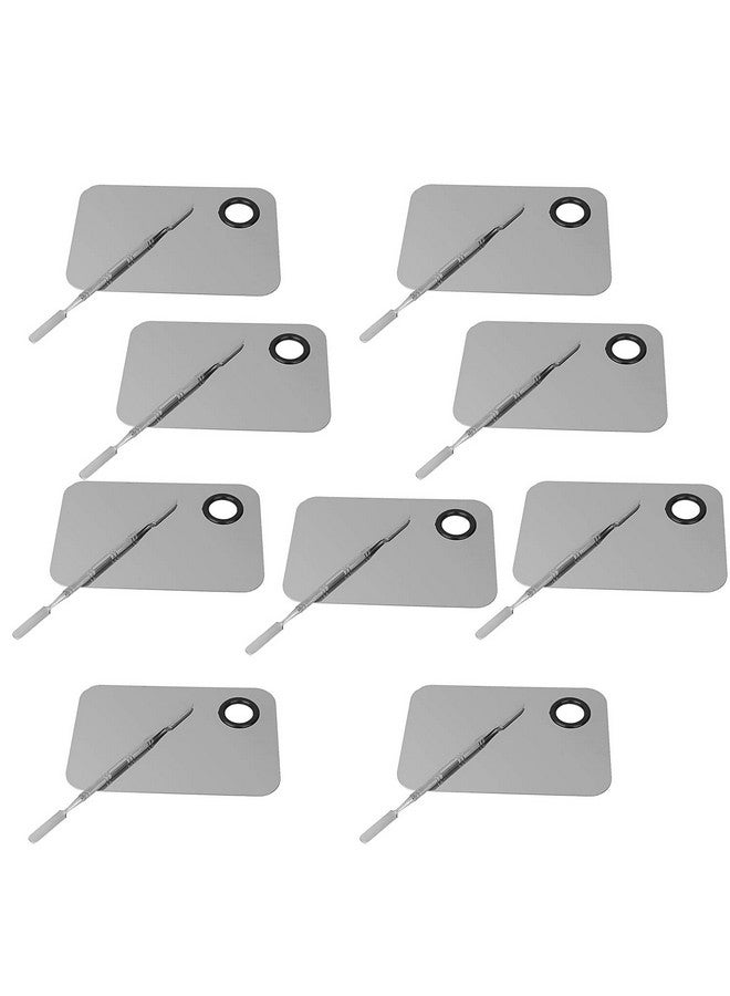 Brain Freezer Pack Of 9 Makeup Palette With Stainless Steel Square Shape Spatula Silver - Image 1