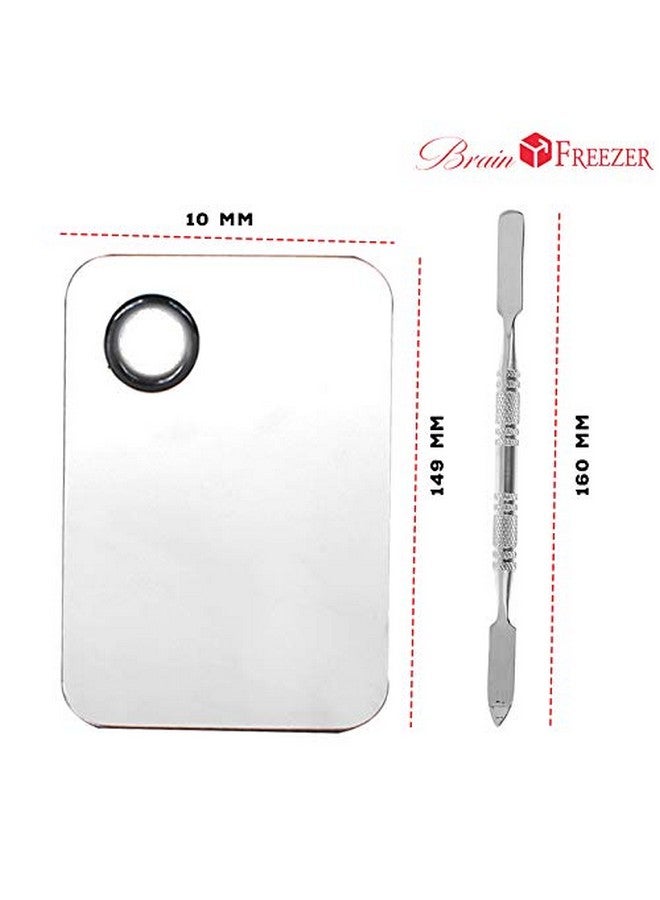 Brain Freezer Pack Of 9 Makeup Palette With Stainless Steel Square Shape Spatula Silver - Image 2