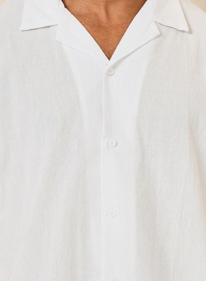 Styli Cotton Textured Resort Collar Relaxed Shirt - Image 4