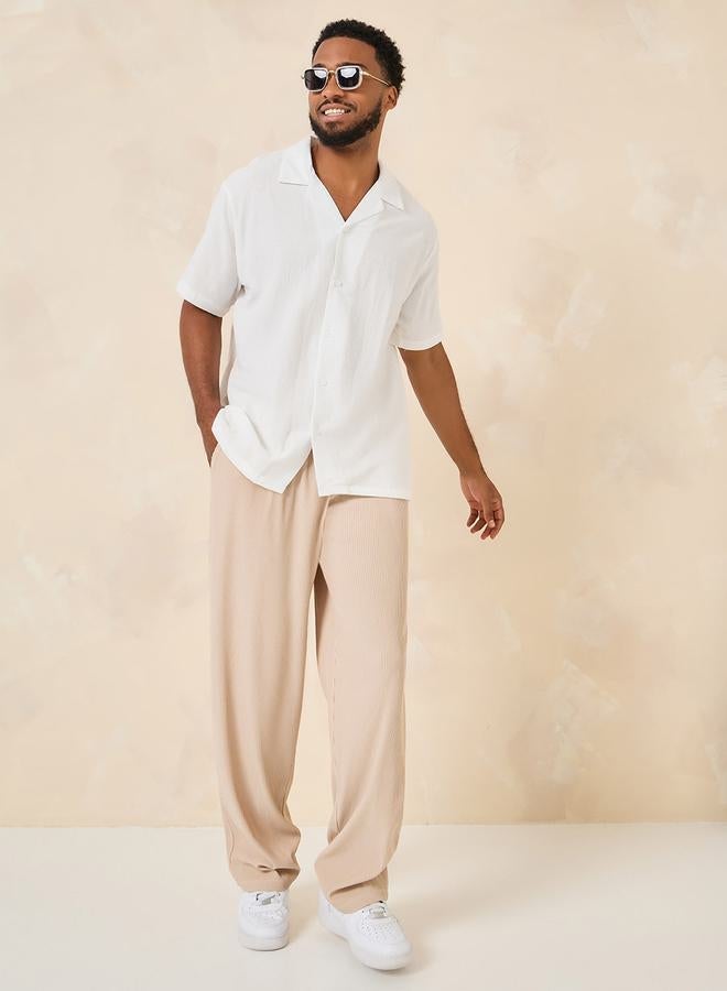 Styli Cotton Textured Resort Collar Relaxed Shirt - Image 2