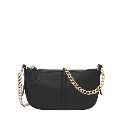 Fossil Women's Jolie Leather Mini Shoulder Bag Purse Handbag, Black (Model: ZB1906001) - Image 1