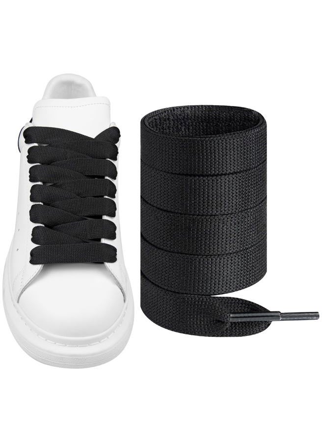 Endoto Shoelaces for Alexander McQueen Flat Shoe Laces Replacement Sneaker Shoes(Color:Black,Size:50Inch) - Image 1