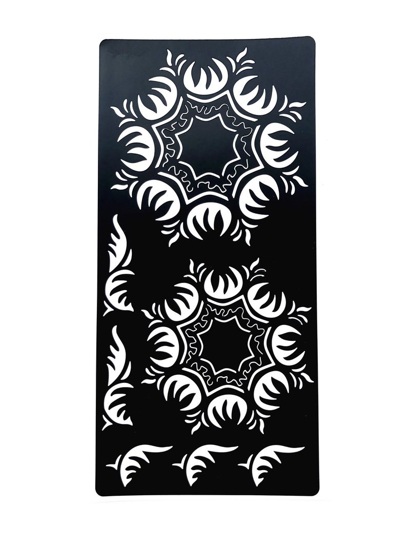 Outman Adhesive Stencils Template For Henna Tattoo, Body Art Painting Glitter, Airbrush Tattoo (PACk Of 12 Sheets) - Image 4