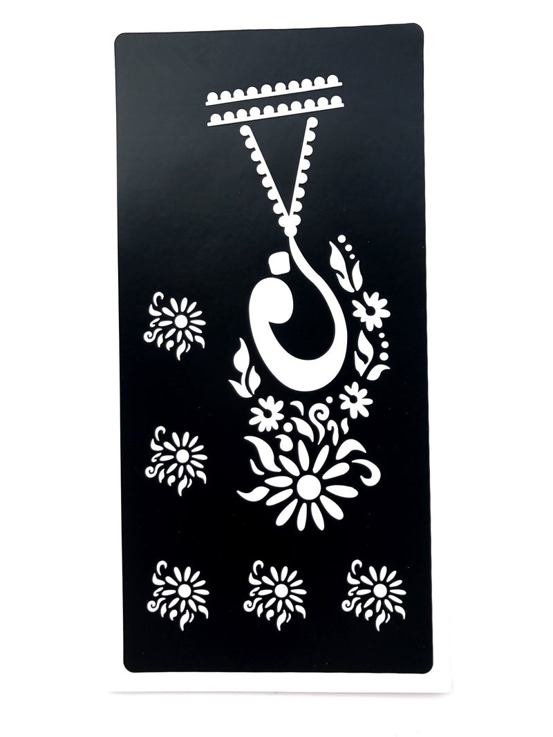 Outman Adhesive Stencils Template For Henna Tattoo, Body Art Painting Glitter, Airbrush Tattoo (PACk Of 12 Sheets) - Image 5