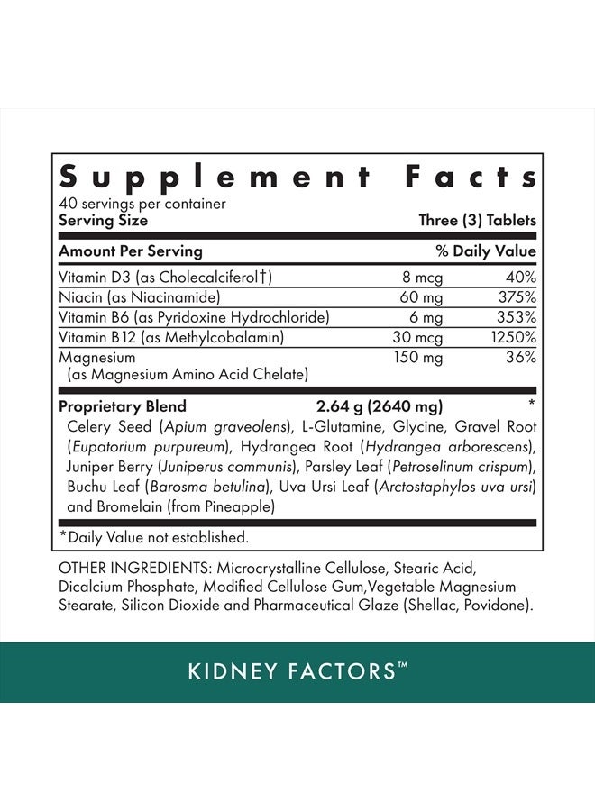 MICHAEL'S Health Naturopathic Programs Kidney Factors - 120 Vegetarian Tablets - Nutrients for Kidney Function - Gluten Free, Kosher - 40 Servings - Image 2