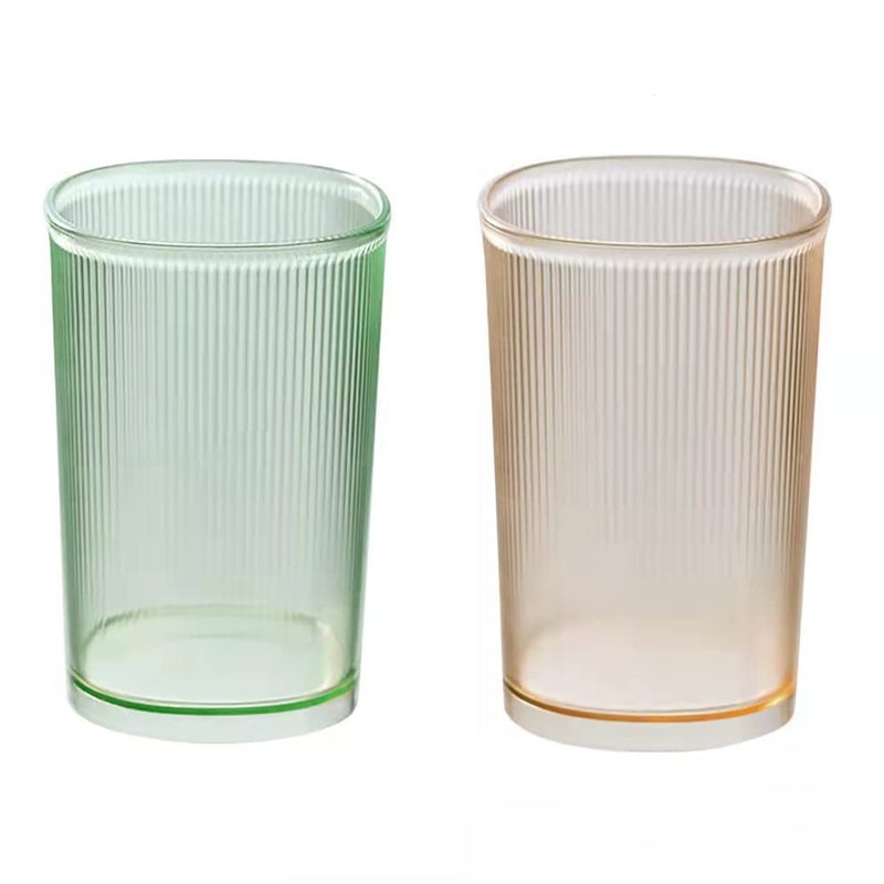 Cawein Unbreakable Cup, Bathroom Tumbler, Plastic Toothbrush Holder, Tumbler Cup, Bathroom Cups,Makeup Brush Holder,Set of 2 Reusable Drinking Glasses. - Image 1