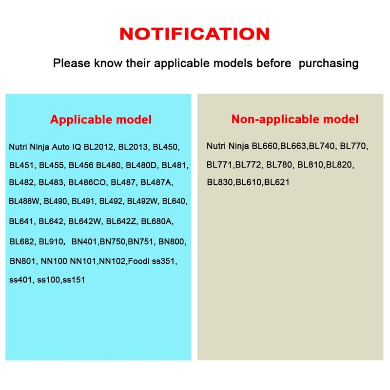 QueenTrade 24OZ Replacement Blender Cup with To-GO Lids for Ninja, 2-Pack Replacement Parts Compatible with Ninja BL450 BL456 BL480 BL482 BN401 BN751 BN801 SS151 SS401 - Image 3